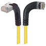 Shielded Category 6 Right Angle Patch Cable, Right Angle Right/Right Angle Up, Yellow, 5.0 ft