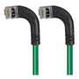 Shielded Category 6 Right Angle Patch Cable, Right Angle Left/Right Angle Left, Green, 20.0 ft