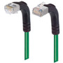 Shielded Category 6 Right Angle Patch Cable, Right Angle Down/Right Angle Up, Green, 10.0 ft