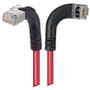 Shielded Category 6 Right Angle Patch Cable, Right Angle Right/Right Angle Up, Red, 10.0 ft