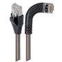 Shielded Category 6 Right Angle Patch Cable, Straight/Right Angle Right, Gray, 25.0 ft