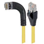 Shielded Category 6 Right Angle Patch Cable, Straight/Right Angle Left, Yellow, 25.0 ft