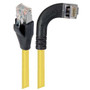 Shielded Category 6 Right Angle Patch Cable, Straight/Right Angle Right, Yellow, 30.0 ft