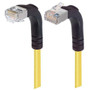 Shielded Category 6 Right Angle Patch Cable, Right Angle Down/Right Angle Up, Yellow, 15.0 ft