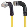 Shielded Category 6 Right Angle Patch Cable, Right Angle Left/Right Angle Up, Yellow, 15.0 ft
