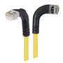 Shielded Category 6 Right Angle Patch Cable, Right Angle Right/Right Angle Down, Yellow, 15.0 ft