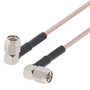 SMA Male Right Angle to SMA Male Right Angle Cable Assembly using RG316-DS Coax, 4 FT with HeatShrink and 180 Deg. Clock