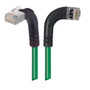 Shielded Category 6 Right Angle Patch Cable, Right Angle Right/Right Angle Up, Green, 15.0 ft