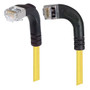 Shielded Category 6 Right Angle Patch Cable, Right Angle Left/Right Angle Down, Yellow, 25.0 ft