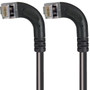 Category 5E Shielded LSZH Right Angle Patch Cable, Right Angle Left/Right Angle Left, Black, 2.0 ft