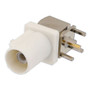 FAKRA Plug Right Angle Connector Solder Attachment Thru Hole PCB, White Color