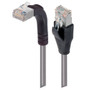 Category 5E Shielded LSZH Right Angle Patch Cable, Straight/Right Angle Up, Gray, 15.0 ft