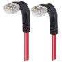 Category 5E Shielded LSZH Right Angle Patch Cable, Right Angle Down/Right Angle Down, Red, 7.0 ft