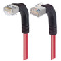 Category 5E Shielded LSZH Right Angle Patch Cable, Right Angle Up/Right Angle Down, Red, 25.0 ft