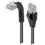 Category 5E Shielded Right Angle Patch Cable, Straight/Right Angle Up, Black 1.0 ft