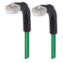 Category 5E Shielded Right Angle Patch Cable, Right Angle Down/Right Angle Down, Green 1.0 ft