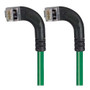 Category 5E Shielded Right Angle Patch Cable, Left Angle /Left Angle, Green 2.0 ft
