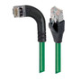 Category 5E Shielded Right Angle Patch Cable, Right Angle Left/Straight, Green 7.0 ft