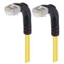 Category 5E Shielded Right Angle Patch Cable, Right Angle Down/Right Angle Down, Yellow 10.0 ft