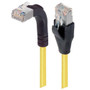 Category 5E Shielded Right Angle Patch Cable, Straight/Right Angle Up, Yellow 10.0 ft