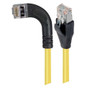Category 5E Shielded Right Angle Patch Cable, Right Angle Left/Straight, Yellow 10.0 ft