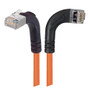 Category 5E Shielded Right Angle Patch Cable, Right Angle Right/Right Angle Up, Orange 5.0 ft