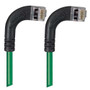 Category 5E Shielded Right Angle Patch Cable, RA Right Exit/RA Right Exit, Green 7.0 ft
