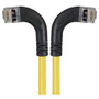 Category 5E Shielded Right Angle Patch Cable, Right Angle /Left Angle, Yellow 25.0 ft