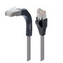 Shielded Category 5e Right Angle Patch Cable, Stackable, Gray, 1.0 ft