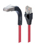 Shielded Category 5e Right Angle Patch Cable, Stackable, Red, 1.0 ft