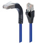Shielded Category 6 Right Angle Patch Cable, Stackable, Blue, 1.0 ft
