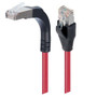 Shielded Category 6 Right Angle Patch Cable, Stackable, Red, 1.0 ft