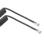 Category 5e Ethernet Coil Cord Assembly, RJ45-RJ45 90D Tangents, UTP 26AWG Stranded High Flex Industrial Polyurethane TPU, Black, 5 to 15F
