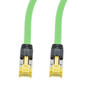 Profinet Type B/C Cat5e 2-Pair RJ45-RJ45 Cable SF/UTP Double Shielded 22AWG Stranded Drag Chain High Flex Industrial Outdoor PUR Green 0.5M