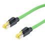Profinet Type B/C Cat6a 4-Pair RJ45-RJ45 Cable SF/UTP Double Shielded 26AWG Stranded Drag Chain High Flex Industrial Outdoor HFPUR Green 10M