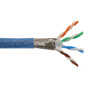 Category 5e Bulk Cable, SF/UTP Double Shielded 4-Pair 26AWG Stranded Conductor High Temperature +150°C Aero Slim FEP Blue, 100FT