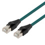 Category 5e Short Flex Ethernet Cable Assembly, Double Shielded SF/UTP Foil & Braid, RJ45 Male/Plug, 26AWG Stranded, TPU, Green, 10.0M