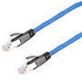 Category 6a 10gig Ethernet Patch Cable, F/UTP Shielded, RJ45, HiTemp 105C CMP Plenum Jacket, 26AWG Stranded Relaxed Style, 300V, Blue, 5F
