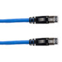 Category 6a 10gig Ethernet Patch Cable, F/UTP Shielded, RJ45, HiTemp 105C CMP Plenum Jacket, 26AWG Stranded Relaxed Style, 300V, Blue, 75F