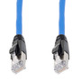 Category 6a 10gig Ethernet Patch Cable, F/UTP Shielded, RJ45, HiTemp 105C CMP Plenum Jacket, 26AWG Stranded Relaxed Style, 300V, Blue, 75F