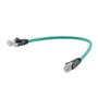 Category 6a 10gig Ethernet Patch Cable, F/UTP Shielded, RJ45, HiTemp 105C CMP Plenum Jacket, 26AWG Stranded Relaxed Style, 300V, Green, 50F