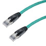 Category 6a 10gig Ethernet Patch Cable, F/UTP Shielded, RJ45, HiTemp 105C CMP Plenum Jacket, 26AWG Stranded Relaxed Style, 300V, Green, 75F