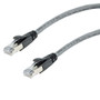 Category 6a 10gig Ethernet Patch Cable, F/UTP Shielded, RJ45, HiTemp 105C CMP Plenum Jacket, 26AWG Stranded Relaxed Style, 300V, Gray, 1F