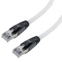 Category 6a 10gig Ethernet Patch Cable, F/UTP Shielded, RJ45, HiTemp 105C CMP Plenum Jacket, 26AWG Stranded Relaxed Style, 300V, White, 7F
