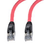 Category 6a 10gig Ethernet Patch Cable, F/UTP Shielded, RJ45, CMR Riser CMG Jacket, 26AWG Stranded Relaxed Style, 300V, Red, 7F