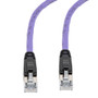 Category 6a 10gig Ethernet Patch Cable, F/UTP Shielded, RJ45, Riser CMR/CMG Jacket, 26AWG Stranded Relaxed Style, 300V, Violet, 10FT