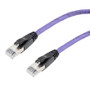 Category 6a 10gig Ethernet Patch Cable, F/UTP Shielded, RJ45, Riser CMR/CMG Jacket, 26AWG Stranded Relaxed Style, 300V, Violet, 25FT