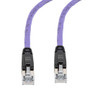 Category 6a 10gig Ethernet Patch Cable, F/UTP Shielded, RJ45, Riser CMR/CMG Jacket, 26AWG Stranded Relaxed Style, 300V, Violet, 25FT