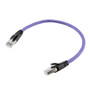 Category 6a 10gig Ethernet Patch Cable, F/UTP Shielded, RJ45, Riser CMR/CMG Jacket, 26AWG Stranded Relaxed Style, 300V, Violet, 25FT