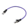 Category 6a 10gig Ethernet Patch Cable, F/UTP Shielded, RJ45, Riser CMR/CMG Jacket, 26AWG Stranded Relaxed Style, 300V, Violet, 3FT